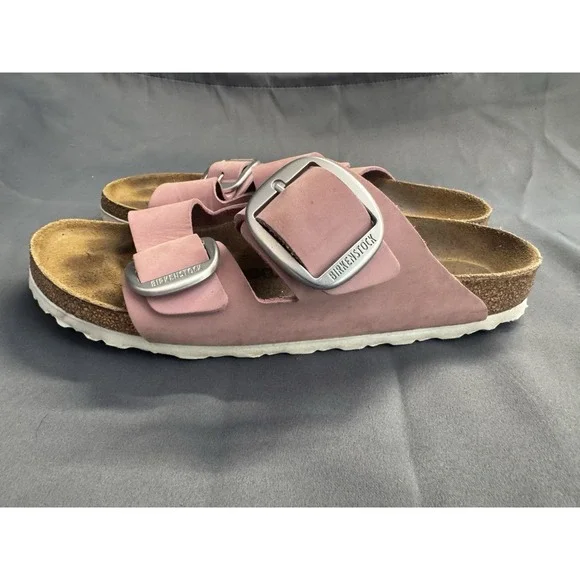 Birkenstock Arizona Big Buckle Orchid Pink Nubuck Slides Sandals  Sz 40 (9) - Picture 4 of 8